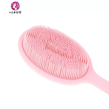 Springevenstar Bàn Chải Tắm Hai Mặt Silicone Dài Tay Cầm - Scrubber Massage Bùn Tẩy Tế Bào Chết
