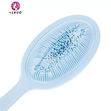 Springevenstar Bàn Chải Tắm Hai Mặt Silicone Dài Tay Cầm - Scrubber Massage Bùn Tẩy Tế Bào Chết