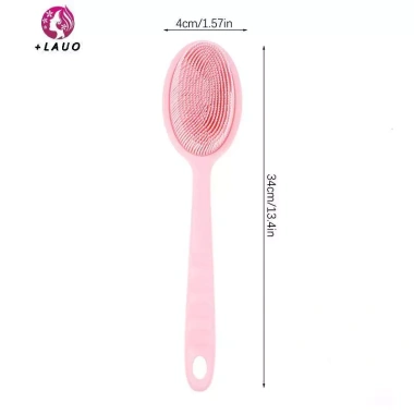 Springevenstar Bàn Chải Tắm Hai Mặt Silicone Dài Tay Cầm - Scrubber Massage Bùn Tẩy Tế Bào Chết