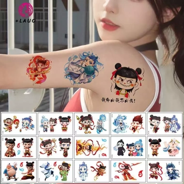 Springevenstar Bộ 30 Hình Xăm Tạm Thời Decal Chống Thấm Nước Bền Đẹp Anime Nezha & Ao Bing - 57.132₫