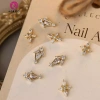 Springevenstar Charm Zircon 3D - Móng tay sang trọng, bling clear, pha lê hợp kim 4