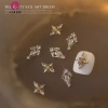 Springevenstar Charm Zircon 3D - Móng tay sang trọng, bling clear, pha lê hợp kim 6