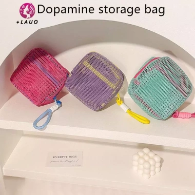 Springevenstar Dopamine Túi Đựng Mỹ Phẩm Lưới Siêu Nhẹ Vuông Dây Kéo Nữ Giá 47.628₫