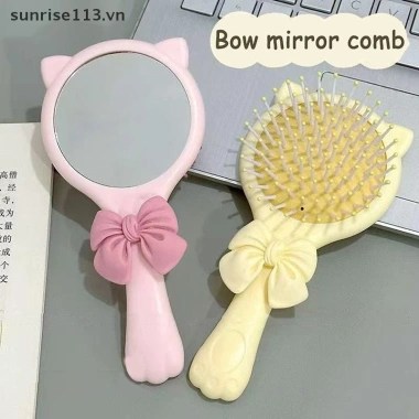 SR Beauty Nơ Vuốt Gương 2 trong 1 Di Động - Lược Không Khí, Quà Tặng Sinh Nhật 3