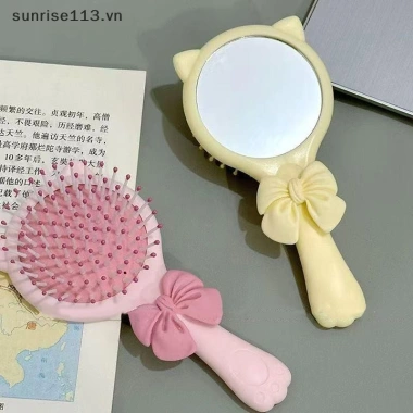 SR Beauty Nơ Vuốt Gương 2 trong 1 Di Động - Lược Không Khí, Quà Tặng Sinh Nhật 6
