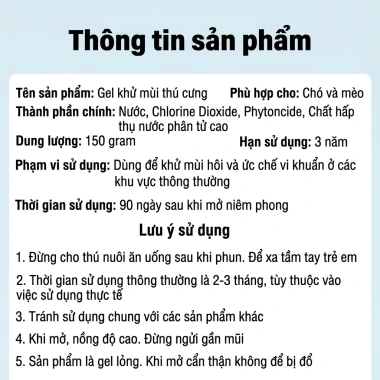 SSW Khử Mùi Chó Mèo - Loại Bỏ Mùi Gốc, Ức Chế Vi Khuẩn, Khử Mùi Cát Mèo Hiệu Quả 9