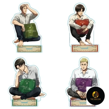 Standee Attack on Titan 16 phụ kiện Erwin Levi Eren Mikasa- Trang trí bàn học 22k