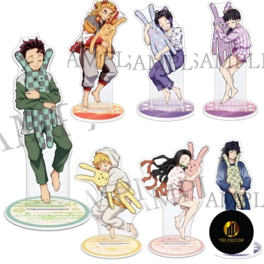 Standee Demon Slayer Kimetsu - Tanjirou & Giyuu, phụ kiện bàn học, giá 22.000₫