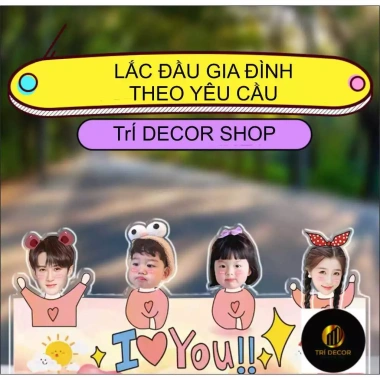 Standee Lắc Đầu Gia Đình 3 Người In Theo Yêu Cầu, Ghép Mặt, Trang Trí Bàn - 68.782₫
