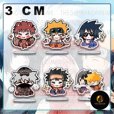 Standee Naruto 3cm Chibi Acrylic Mica - Mô hình anime trang trí trưng bày 10.000đ