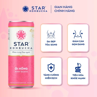 STAR Kombucha Vị Ổi Hồng 250ml - Hộp 12 Lon, Giá Ưu Đãi 339.900₫ (Giá Gốc 431.673₫) 3