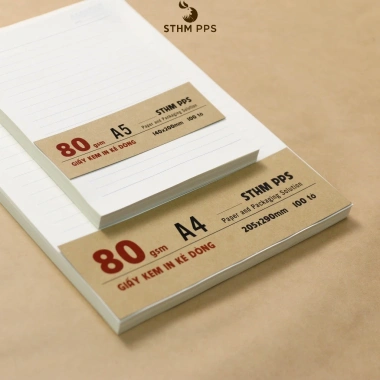 STHM Cần Thơ Xấp 100 tờ ruột giấy kem in kẻ dòng A4 A5 80gsm/100gsm, hoàn hảo cho sổ tay handmade, giá chỉ 46.000₫ 2