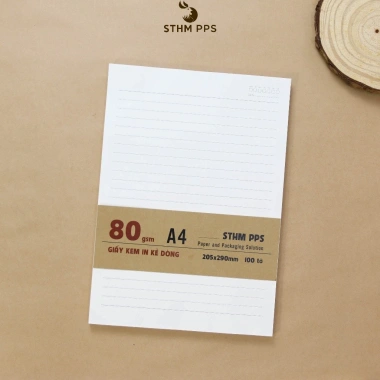 STHM Cần Thơ Xấp 100 tờ ruột giấy kem in kẻ dòng A4 A5 80gsm/100gsm, hoàn hảo cho sổ tay handmade, giá chỉ 46.000₫ 5