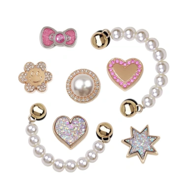 Sticker Charm Kim Loại Nút Dép Anh Đào - Trang Trí Giày Có Lỗ, Giá 13.000₫