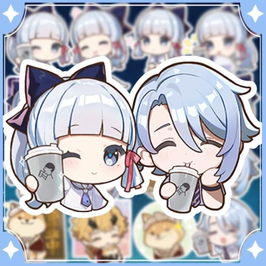 Sticker chibi Genshin Heytea x Ganyu Shenhe Ayaka Ayato - Giá ưu đãi 20.000đ (đã giảm)