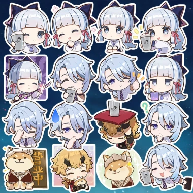 Sticker chibi Genshin Heytea x Ganyu Shenhe Ayaka Ayato - Giá ưu đãi 20.000đ (đã giảm)
