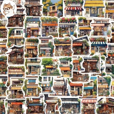 Sticker chống nước 10/20/50 cái style art Nhật Bản vintage dán mũ bảo hiểm Giá 25.000 VND