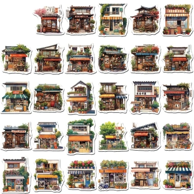 Sticker chống nước 10/20/50 cái style art Nhật Bản vintage dán mũ bảo hiểm Giá 25.000 VND