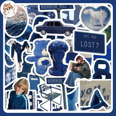 Sticker chống nước 10/20/50 miếng Xanh Dương Style Âu Mỹ CN381 - Dán bàn ghế tủ xe laptop, giá 25.000