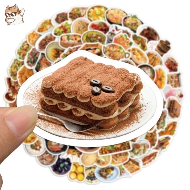Sticker chống nước 20/40/90 cái Dim Sum dán bàn ghế laptop CN50 - 25.000 4