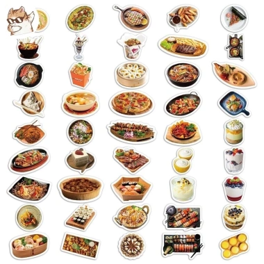 Sticker chống nước 20/40/90 cái Dim Sum dán bàn ghế laptop CN50 - 25.000 5