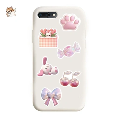 Sticker chống nước 3D Hồng Dễ Thương - Set 5/10/20/50 Cái Dán Bàn Ghế Laptop Giảm 25.000 VNĐ 9