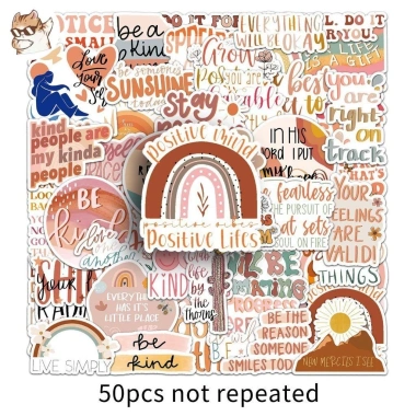 Sticker chống nước A8 10/20/50 miếng Câu Nói Động Lực Tiếng Anh Màu Nâu Vintage Dán Mũ Bảo Hiểm Giá Rẻ 25k