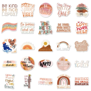 Sticker chống nước A8 10/20/50 miếng Câu Nói Động Lực Tiếng Anh Màu Nâu Vintage Dán Mũ Bảo Hiểm Giá Rẻ 25k