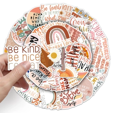 Sticker chống nước A8 10/20/50 miếng Câu Nói Động Lực Tiếng Anh Màu Nâu Vintage Dán Mũ Bảo Hiểm Giá Rẻ 25k
