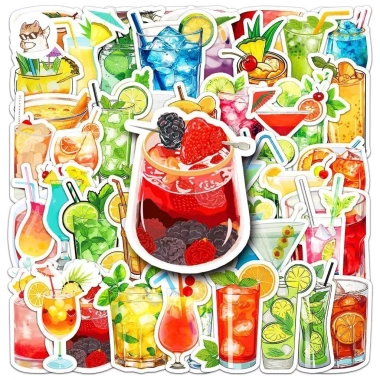 Sticker chống nước ART set 10/20/50 miếng dán đồ uống trà chanh mùa hè, bảo vệ bàn ghế, tủ, xe, laptop, đàn - 40.000₫