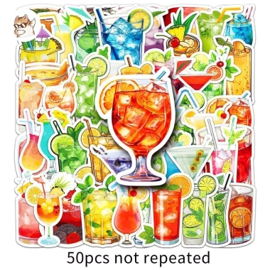 Sticker chống nước ART set 10/20/50 miếng dán đồ uống trà chanh mùa hè, bảo vệ bàn ghế, tủ, xe, laptop, đàn - 40.000₫