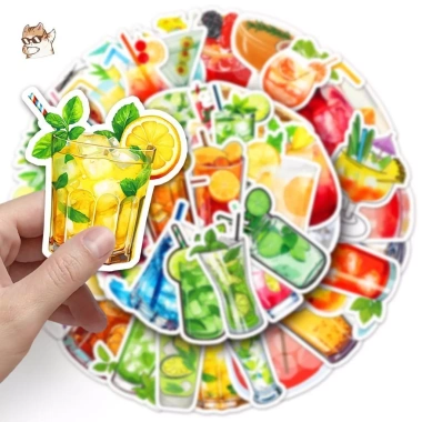 Sticker chống nước ART set 10/20/50 miếng dán đồ uống trà chanh mùa hè, bảo vệ bàn ghế, tủ, xe, laptop, đàn - 40.000₫