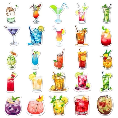 Sticker chống nước ART set 10/20/50 miếng dán đồ uống trà chanh mùa hè, bảo vệ bàn ghế, tủ, xe, laptop, đàn - 40.000₫