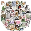 Sticker chống nước Âu Mỹ Xanh Hồng Retro - Set 10/20/50 dán bàn ghế tủ xe laptop CN655 5