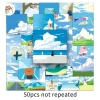 Sticker chống nước bầu trời xanh - Set 10/20/50, dán ghế, mũ, xe, giá 30.000
