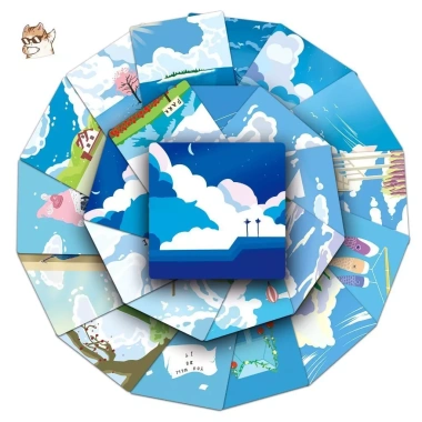 Sticker chống nước bầu trời xanh - Set 10/20/50, dán ghế, mũ, xe, giá 30.000 3