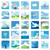 Sticker chống nước bầu trời xanh - Set 10/20/50, dán ghế, mũ, xe, giá 30.000 6