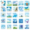 Sticker chống nước bầu trời xanh - Set 10/20/50, dán ghế, mũ, xe, giá 30.000 7
