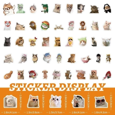 Sticker chống nước BÉ MÈO CUTE 20/50/100 miếng dán mũ bảo hiểm A12 giá 25.000₫ 4