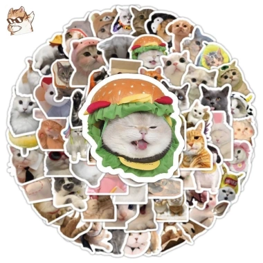 Sticker chống nước BÉ MÈO CUTE 20/50/100 miếng dán mũ bảo hiểm A12 giá 25.000₫ 5