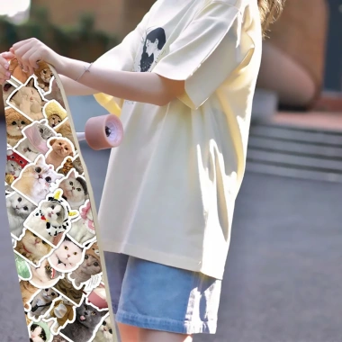 Sticker chống nước BÉ MÈO CUTE 20/50/100 miếng dán mũ bảo hiểm A12 giá 25.000₫ 7