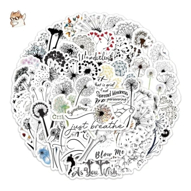 Sticker chống nước BỒ CÔNG ANH DANDELION 10/20/50 miếng dán tủ, xe, laptop 25.000 6