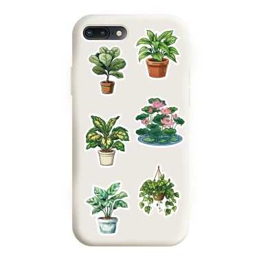 Sticker chống nước chậu cây decor xanh mát, dán mũ bảo hiểm CN914 - Set 10/20/50, 25.000đ