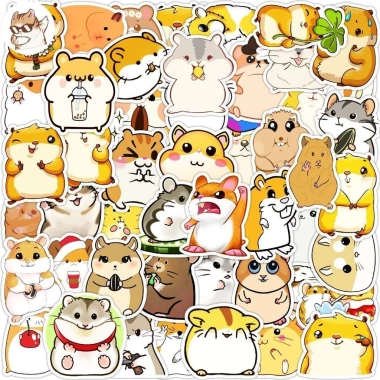 Sticker chống nước Chuột Hamster Cute 5/10/20/50 miếng Dán Bàn Ghế, Laptop, Xe - Giá 25.000đ