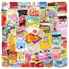 Sticker chống nước Đồ ăn bánh kẹo sữa snack dễ thương Set 10/20/50 giá 25.000₫