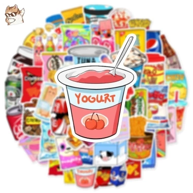 Sticker chống nước Đồ ăn bánh kẹo sữa snack dễ thương Set 10/20/50 giá 25.000₫ 3