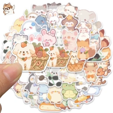 Sticker chống nước động vật 10/20/50 miếng – Thú gấu đáng yêu dán ghế tủ xe, 25.000 VND