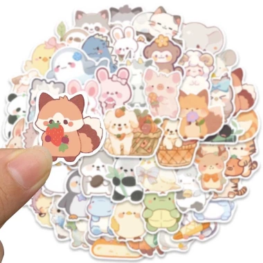 Sticker chống nước động vật 10/20/50 miếng – Thú gấu đáng yêu dán ghế tủ xe, 25.000 VND