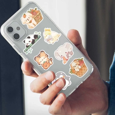 Sticker chống nước động vật 10/20/50 miếng – Thú gấu đáng yêu dán ghế tủ xe, 25.000 VND
