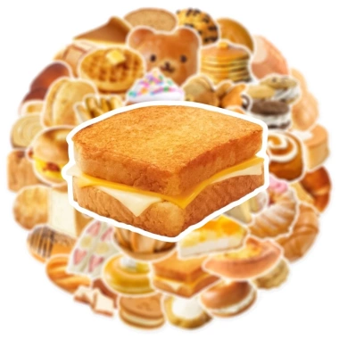 Sticker chống nước Fastfood Đồ ăn nhanh, bánh ngọt, dán bàn ghế, tủ laptop - Set 5/10/20/50 CN466 25k